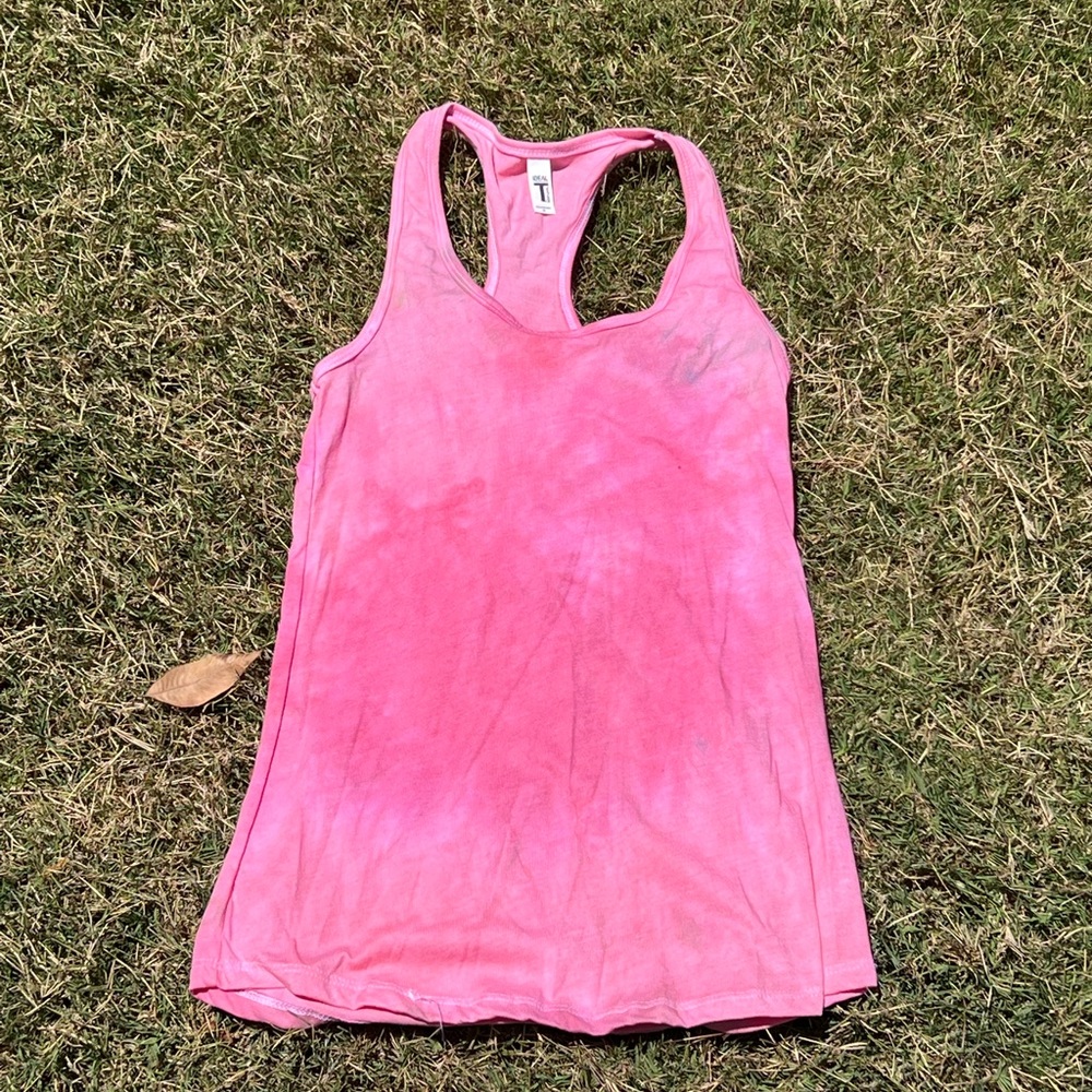 Pink tie dye tank top